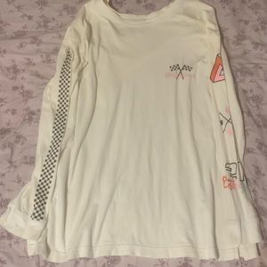 Flirtitude Active Racer White Long Sleeve Tee